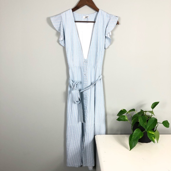 Storee Flutter Sleeve Button Down Dress Medium